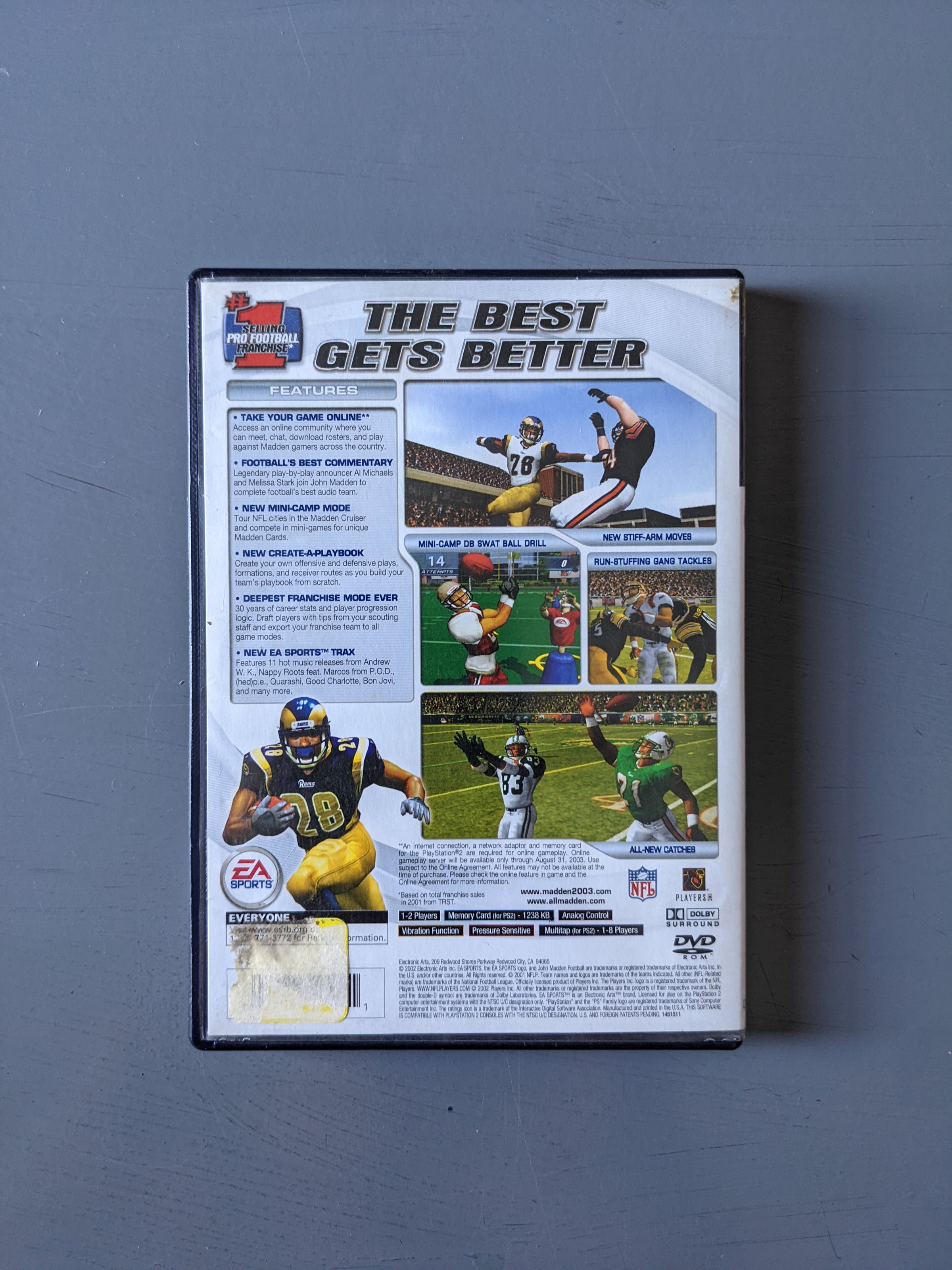 NFL 2003 MADDEN FOOTBALL PLAYSTATION 2 VIDEO GAME EA SPORTS MARSHALL FAULK