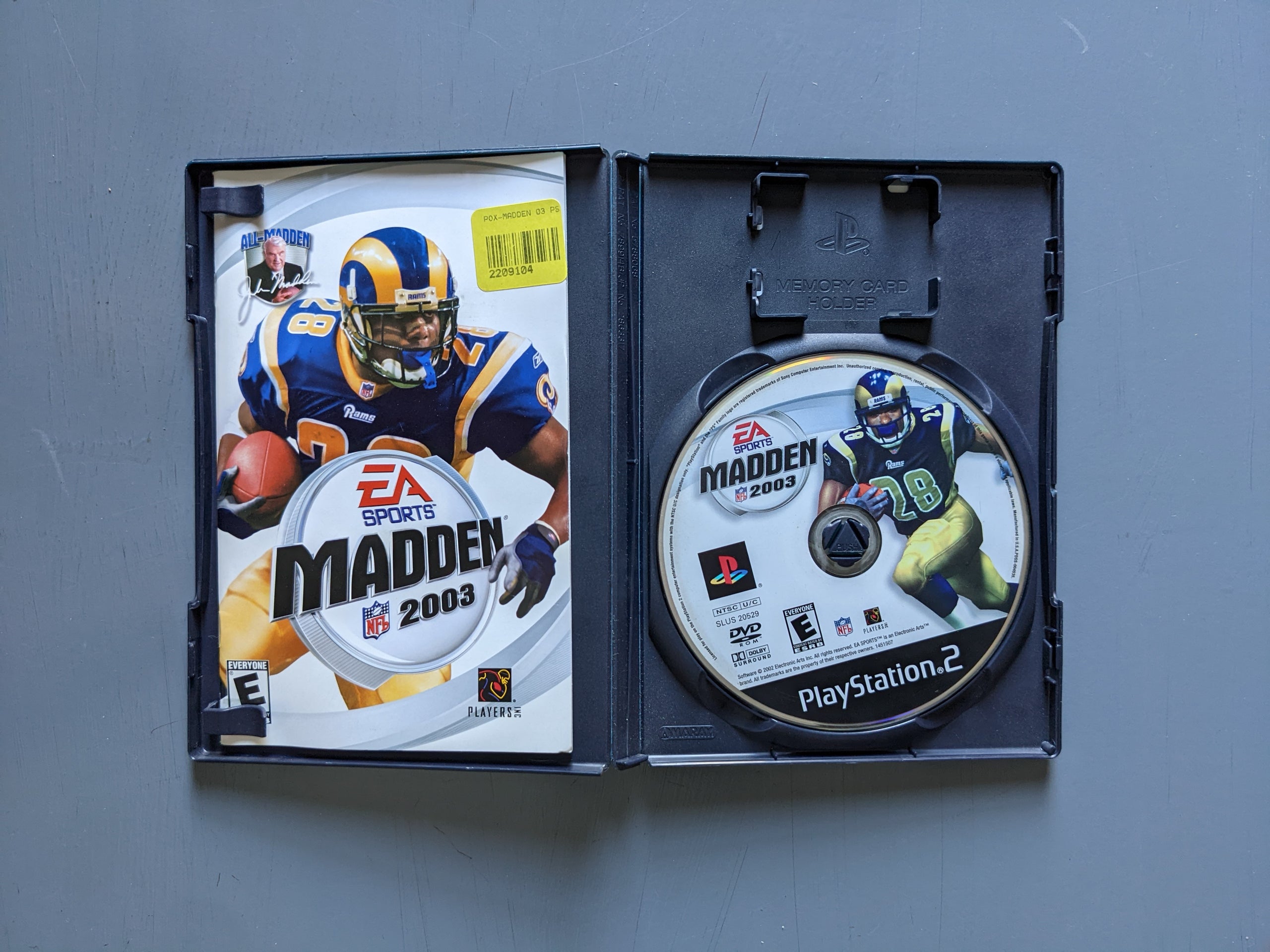 NFL 2003 MADDEN FOOTBALL PLAYSTATION 2 VIDEO GAME EA SPORTS MARSHALL FAULK